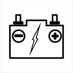 Illustration of car battery icon on white background