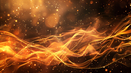 Abstract fire flames on black background. Fantasy fractal texture