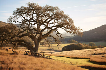 Fototapeta na wymiar lonely tree countryside.