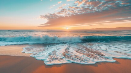 Ocean Beach Waves Crashing on a Sunlit Shore