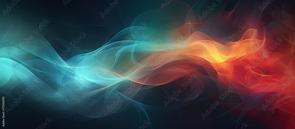 Aufkleber Mesmerizing Abstract Swirling Smoke Background with Enigmatic Ethereal Patterns