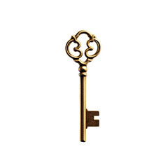 golden key isolated on white background