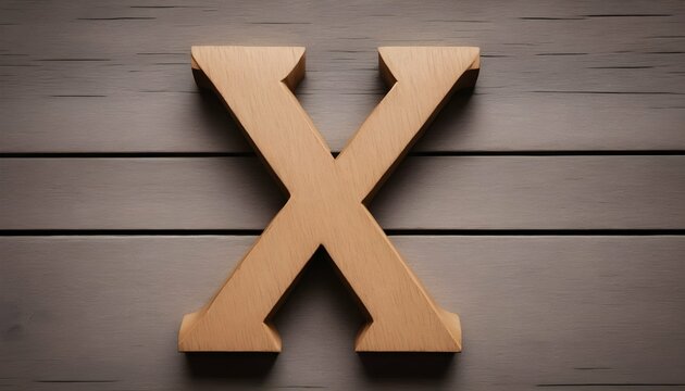 Letter X Made Of Wood