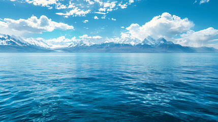 A turquoise sea stretching towards a horizon