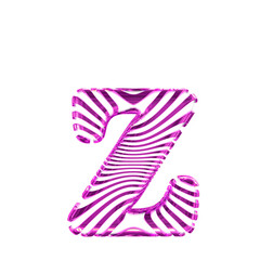 White symbol with purple ultra thin horizontal straps. letter z