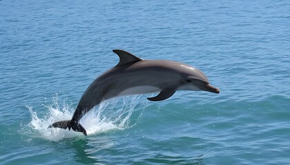 A Dolphin With Its Tail Splashing In The Water