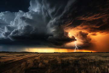 storm in the field. © Shades3d