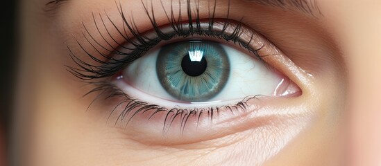 Mesmerizing Close-Up of Woman's Eye with Elegant Long Eyelashes in Soft Focus
