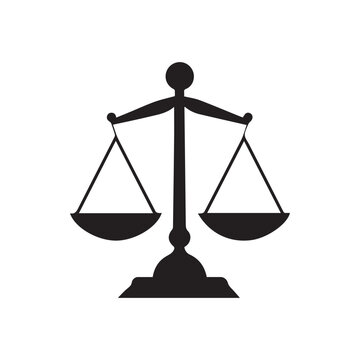 Balance icon. Law and justice theme. Black design. Vector illustration