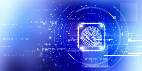 Fingerprint Scanning Technology Concept 2d Illustration