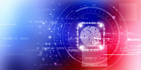 Fingerprint Scanning Technology Concept 2d Illustration