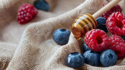 Ripe raspberries on a white background. Berries. Garden raspberries,Mix of sweet berries with cream...