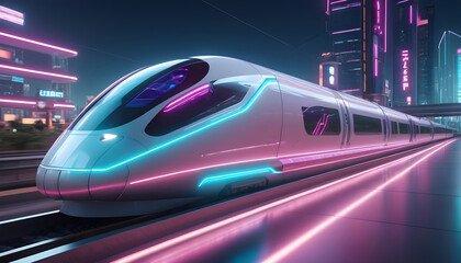futuristic trasnportation fast train city station 7