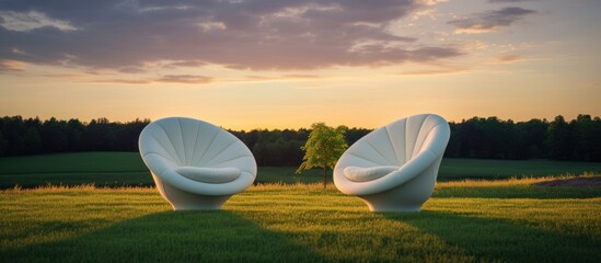 a pair of sunset chairs.