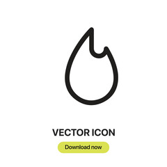 Fire icon vector. Linear-style sign for mobile concept and web design. Fire symbol illustration. Pixel vector graphics - Vector.	