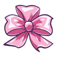 Pink satin gift bow for presents