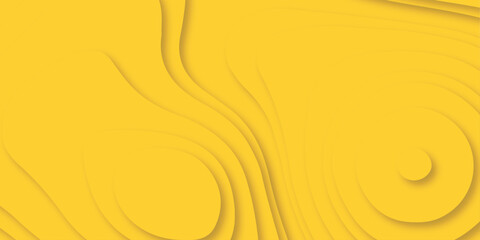 Yellow abstract background with light beige paper cut shapes. Vector design layout for business presentations, flyers, posters. Papercut trendy style