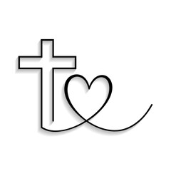 Christian black cross logo and icon design for good friday