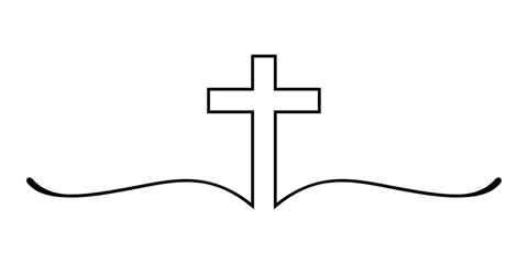 Christian black cross logo and icon design for good friday - obrazy, fototapety, plakaty