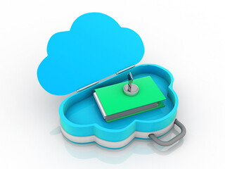 3d rendering office document Binder cloud storage