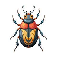 Beetle illustration on white background