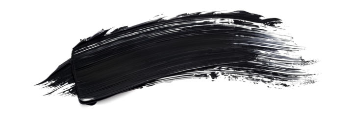 A black brush stroke isolated on white or transparent background, png clipart, design element. Easy to place on any other background.