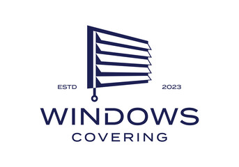 window blind covering logo icon vector design template