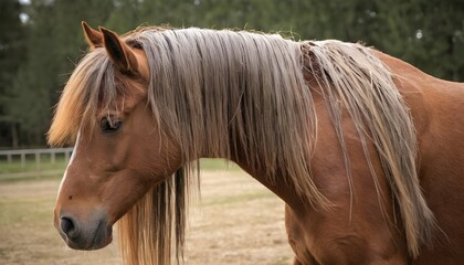 A Horse With Its Mane Tangled Needing Grooming Upscaled 46