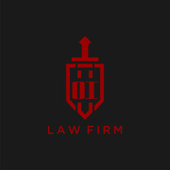 OI initial monogram for law firm with sword and shield logo image