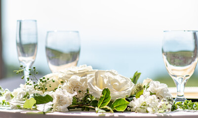 wedding bouquet on the table