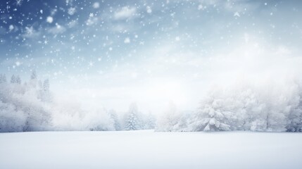 Serene Snowfall in Winter Wonderland Forest