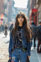 Fototapeta premium A young teen on the streets of Chicago