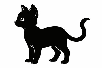 baby cat silhouette and svg file