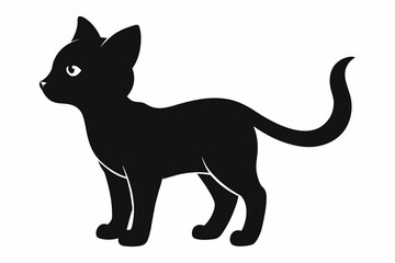 baby cat silhouette and svg file