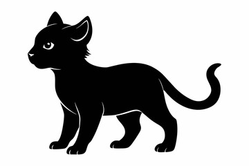 baby cat silhouette and svg file