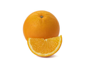 Ripe orange isolated on white background Clipping Path