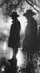 Mystic Shadows: Silhouettes in the Rain