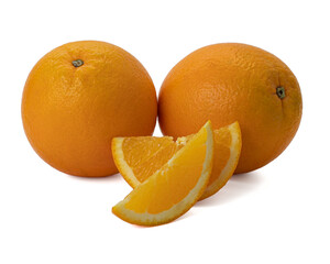 Ripe orange isolated on white background Clipping Path