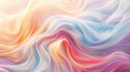 Soothing abstract waves in pastel colors with a fluid, gradient texture, ideal for a tranquil wallpaper or creative background.