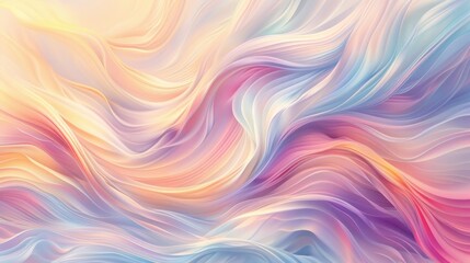 Soothing abstract waves in pastel colors with a fluid, gradient texture, ideal for a tranquil...