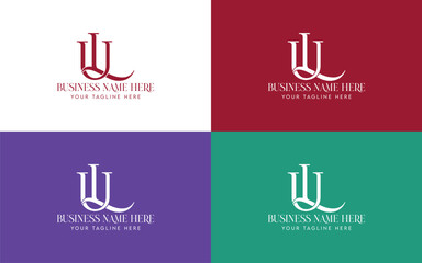 Luxury Elegant UL monogram OR LU logo design icon full editable vector template - obrazy, fototapety, plakaty