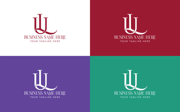 Luxury Elegant UL monogram OR LU logo design icon full editable vector template