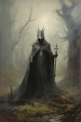 Mystical Sorcerer in Enchanted Forest

