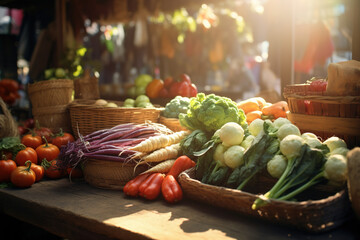 vegetables and fruits on the market