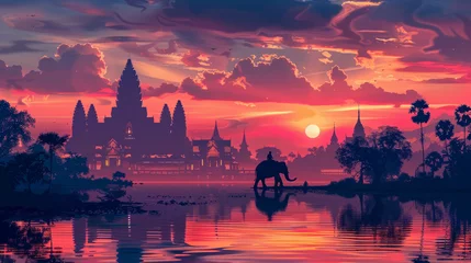 Foto op Plexiglas Thailand famous landmark © 9DIGITECH
