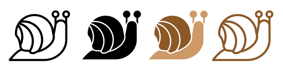 Snail icon logo set vector - obrazy, fototapety, plakaty