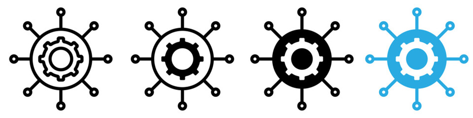 Useful functions icon logo set vector