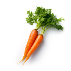 carrot on a white background сreated with Generative Ai