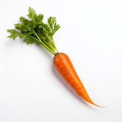 carrot on a white background сreated with Generative Ai
