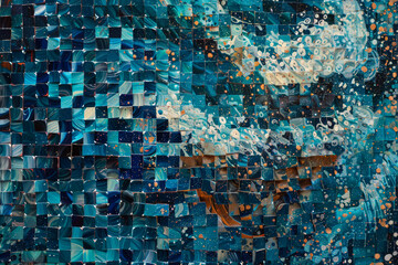 A digital mosaic--waves of tiny squares form an abstract tapestry. Each pixel holds a secret--coded messages, hidden algorithms, and encrypted memories.